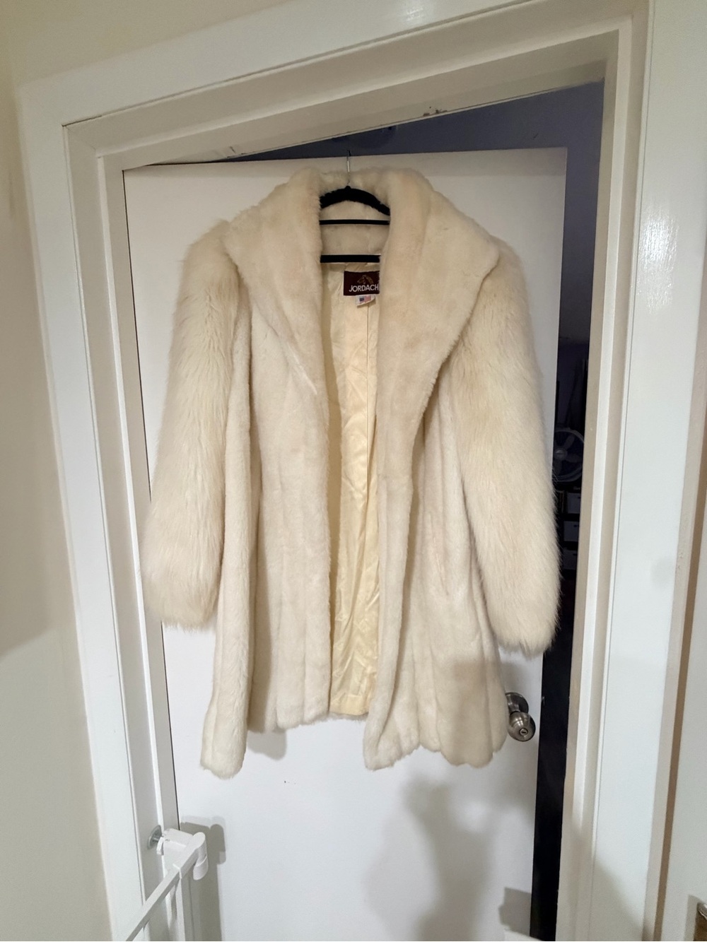 Jordache Ivory Faux Fur Trench Coat